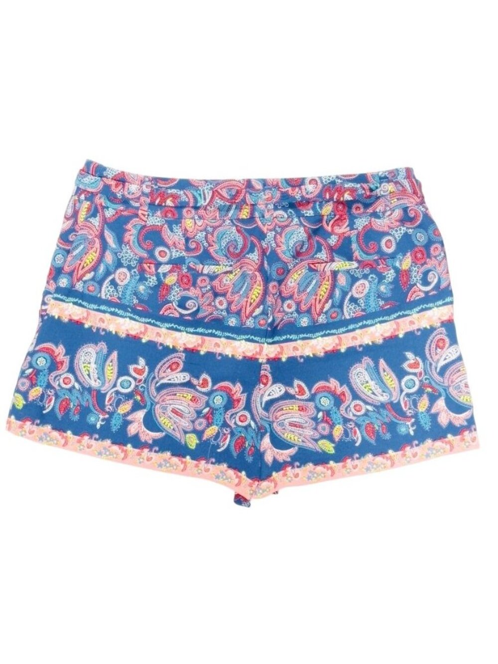 LOFT Women's Shorts Belted Paisley Print Blue Pink   Size 2 - Picture 5 of 8